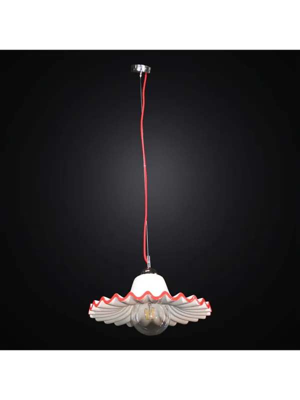 Lampadario a sospensione in ceramica 1 luce BGA 2822/P38 rosso Solo Oggi