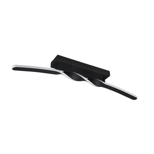 Sconto Plafoniera LED Ginko, nero opaco, metallo, lunghezza 79 cm