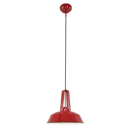 Lampada a sospensione Eden, rossa, metallo, portalampada E27 Sconto