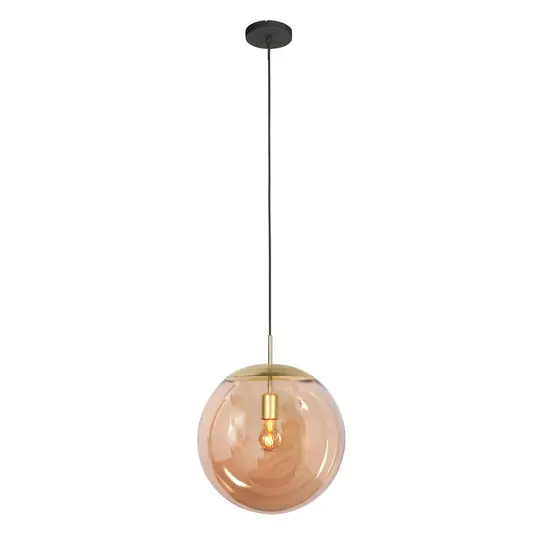 Lampada a sospensione Bollique, ottone, Ø 40 cm, vetro, a 1 luce, sfera Occasione Imperdibile