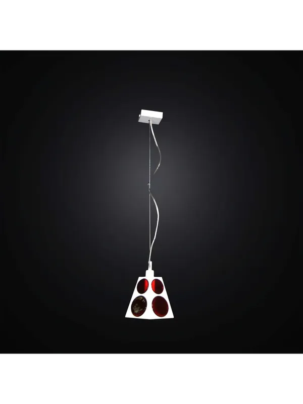 Lampadario moderno in vetrofusione rosso 1 luce BGA 2844/S1 Affare
