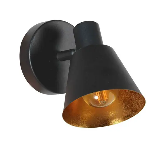 Faretto da parete Oeroe, a 1 luce, nero, metallo, E14 Economico