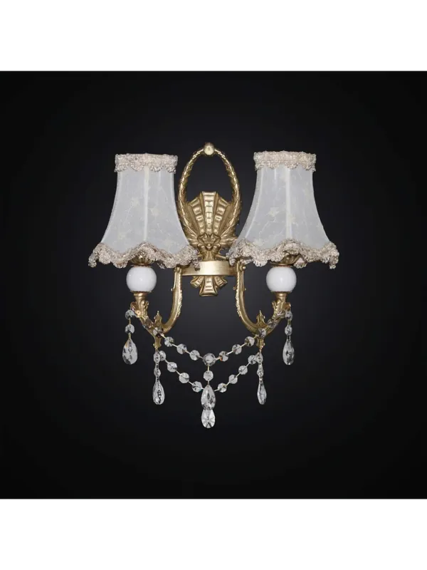 Prezzo Basso Applique classico in ottone e cristallo 2 luci BGA 2818/A2