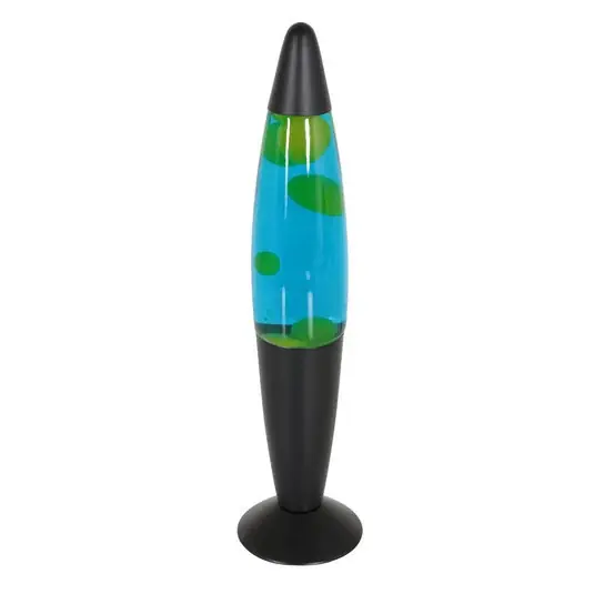 Popolare Lampada lava Volcan 3116, nera, liquido verde-blu, E14
