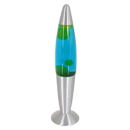 Lampada lava Volcan 3116, acciaio, liquido verde-blu, E14 Prezzo Ridotto