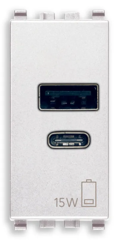 Alimentatore USB doppio modulo 15W 5V Vimar 20292.AC.15.B bianco Promozione