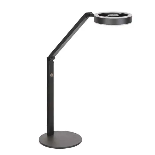Lampada da tavolo LED Ringlux, nera, metallo, regolabile Prezzo Ridotto
