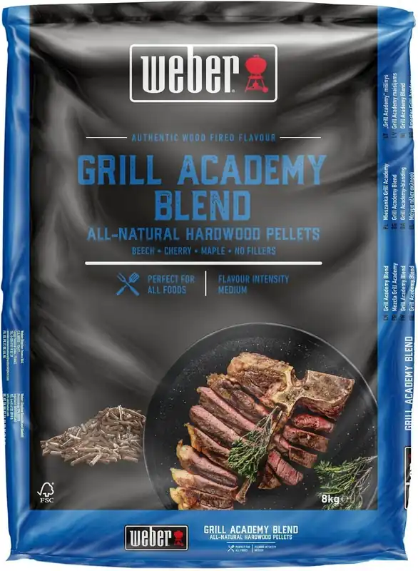 Pellet di legno naturale Grill Academy Blend 8 kg Weber 3401051 ideale barbecue Offerta