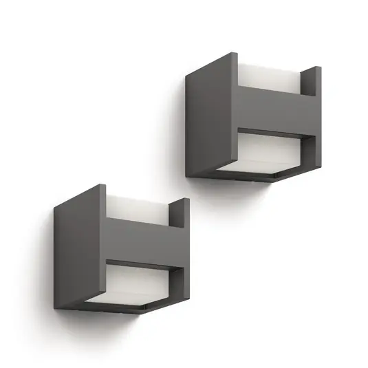 Offerta Del Giorno Philips Applique da esterno LED Arbour UE Set da 2 a 2 luci 2700 K
