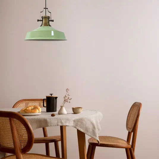 Lampada a sospensione Augusta, verde menta, Ø 40 cm, metallo, E27, vintage Soddisfatti O Rimborsati