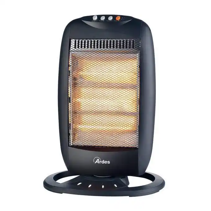 Pagamento Sicuro Stufa alogena oscillante 3 livelli 1200W nera Ardes AR454B riscaldamento rapido ambienti fino 40m³