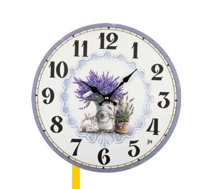 Orologio parete tondo 35 cm Lowell 21566 fiori Solo Oggi