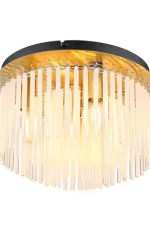 Plafoniera Gorley, color oro/opale, Ø 32 cm, metallo/vetro Affare