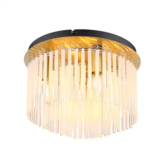 Plafoniera Gorley, color oro/opale, Ø 32 cm, metallo/vetro Affare