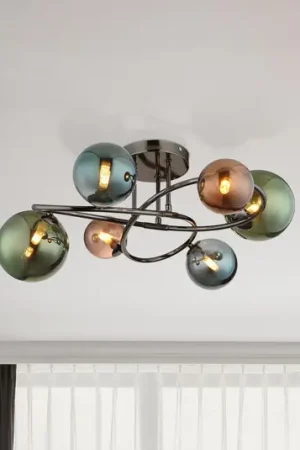 Spedizione Espresso Plafoniera Riha, Ø 65 cm, colorata, vetro/metallo