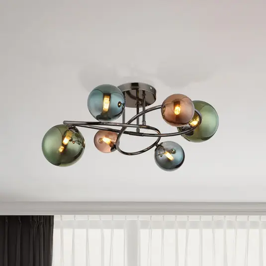 Spedizione Espresso Plafoniera Riha, Ø 65 cm, colorata, vetro/metallo