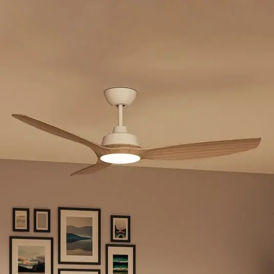Ventilatore LED Philips Olas, Ø 132 cm, marrone/bianco, silenzioso Consegna Rapida