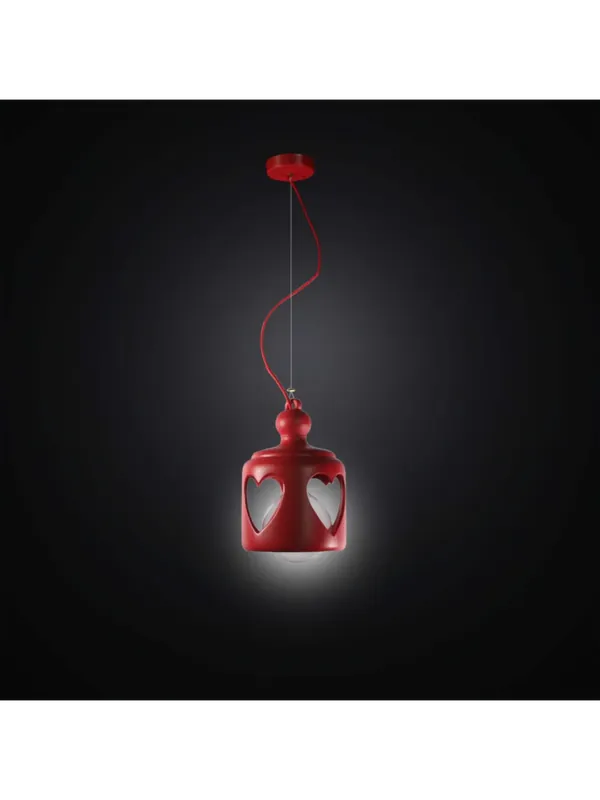 Soddisfatti O Rimborsati Lampadario a lanterna moderna in ceramica rossa 1 luce BGA 2870-S