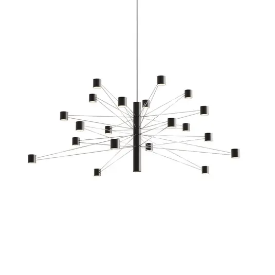 Lampada LED a sospensione kdln POLAR 20.2, Ø 107 cm, nera, 20 lampadine, Più Venduto