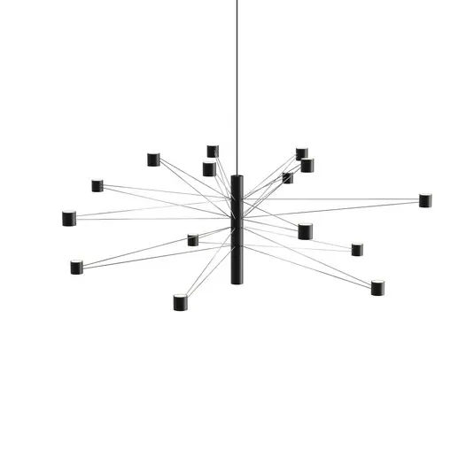 Saldi Lampada LED a sospensione kdln POLAR 15.3, Ø 124 cm, nera, 15 luci, dimmerabile