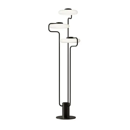 Piantana LED TRATTO di kdln, nera, altezza 150 cm, a 3 luci Promo Stagionale