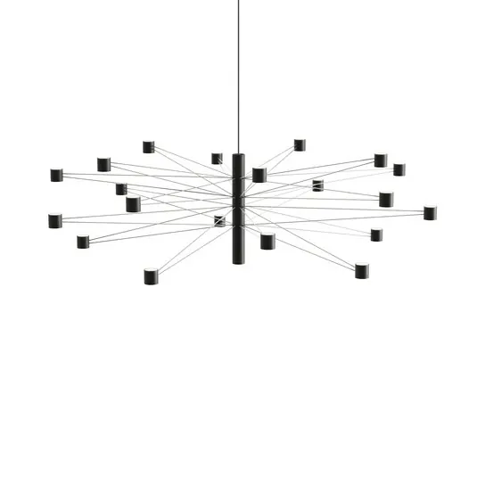 Lampada LED a sospensione kdln POLAR 20.3, Ø 124 cm, nera, 20 luci, dimmerabile Occasione