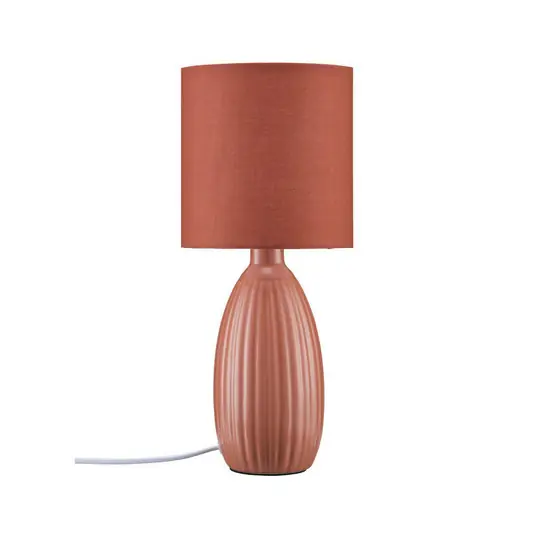 Promo Stagionale PR Home Lampada da tavolo Uno, ruggine, altezza 37 cm, tessuto/ceramica