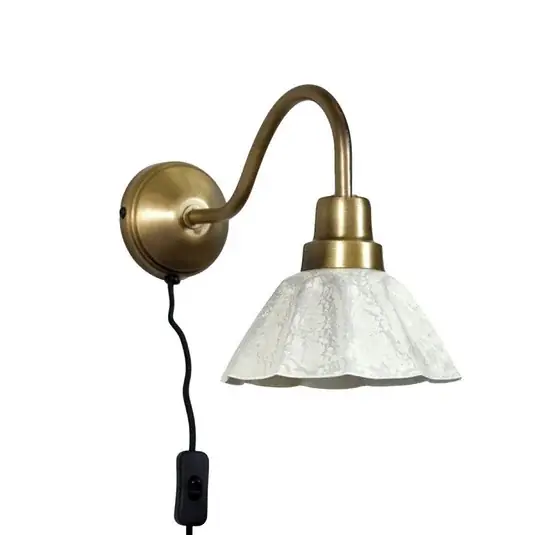 PR Home Applique Ester, bianco naturale, sporgenza 34 cm, metallo Acquista Ora