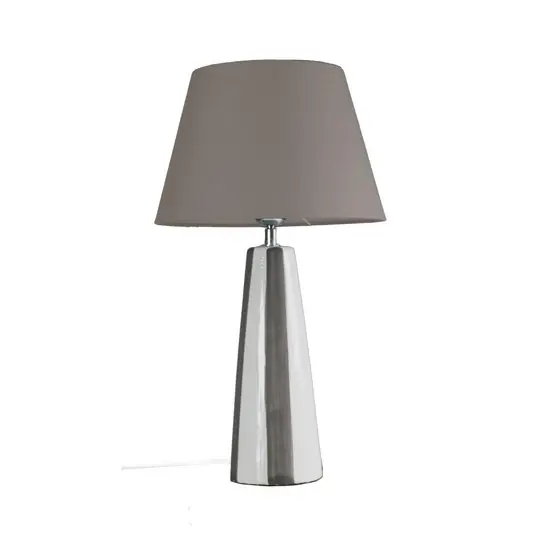 PR Home Lampada da tavolo Leya, marrone/bianco, altezza 54 cm metallo/tessuto Sconto