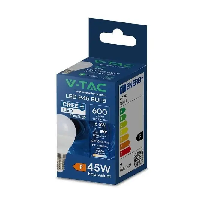 Lampadina LED E14 6.5W P45 V Tac 218636 Nuova Collezione