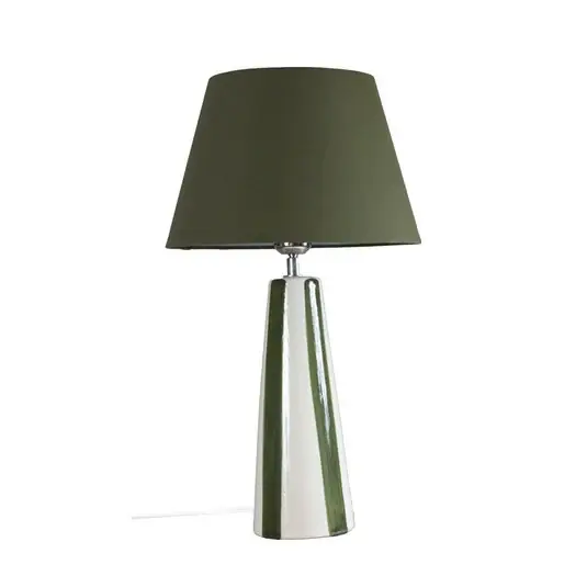 PR Home Lampada da tavolo Leya, verde/bianco, altezza 54 cm, metallo/tessuto Promozione
