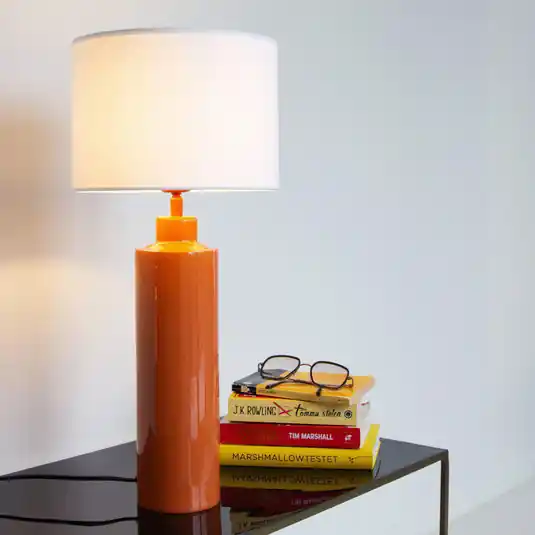 PR Home Lampada da tavolo Solo, arancione/bianco, altezza 65 cm Subito Disponibile