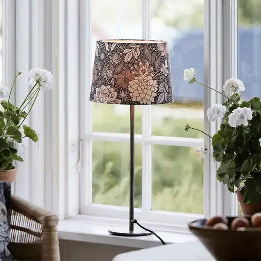 Prezzo Conveniente PR Home Lampada da tavolo BASE DAHLIA, marrone, altezza 58 cm, tessuto