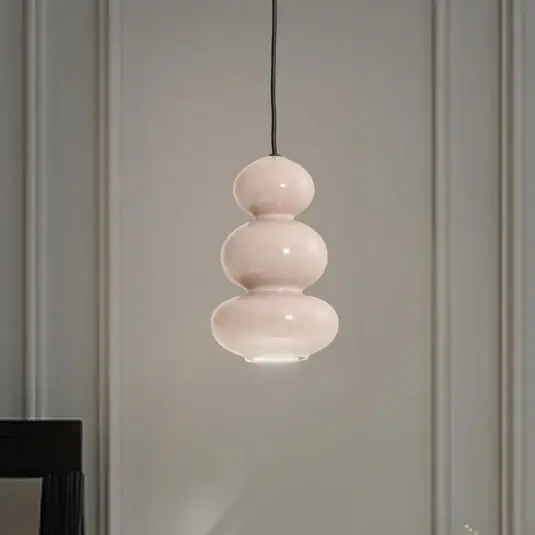 Lampada a sospensione Oman, grigio lucido, vetro, Ø 14 cm Offerta Speciale