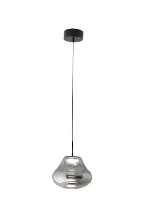 Lampada LED a sospensione Deva, grigio, vetro, Ø 25 cm, CCT, dimmerabile Soddisfatti O Rimborsati