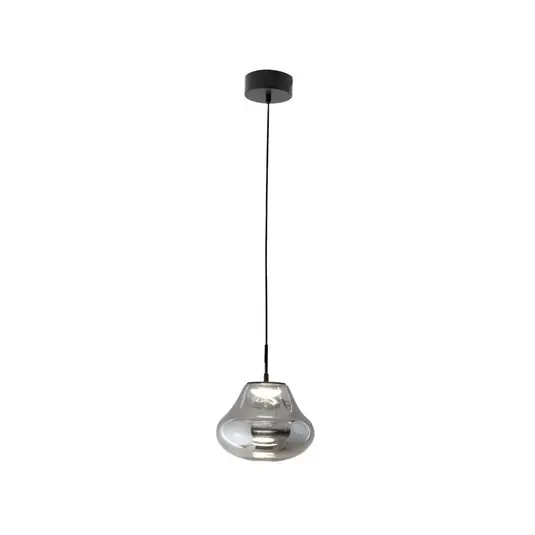 Lampada LED a sospensione Deva, grigio, vetro, Ø 25 cm, CCT, dimmerabile Soddisfatti O Rimborsati