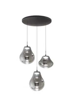 Lampada LED a sospensione Deva, a 3 luci, Ø 50 cm, grigio, CCT, dimmerabile Ultimissimo Modello