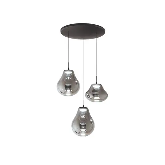Lampada LED a sospensione Deva, a 3 luci, Ø 50 cm, grigio, CCT, dimmerabile Ultimissimo Modello
