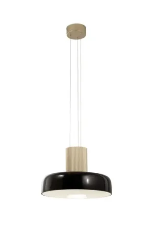 Lampada LED a sospensione Lunar, nero/oro, vetro, CCT, dimmerabile Soddisfatti O Rimborsati