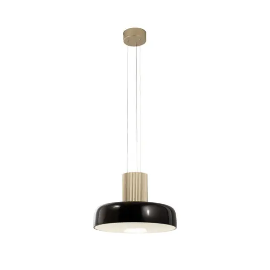 Lampada LED a sospensione Lunar, nero/oro, vetro, CCT, dimmerabile Soddisfatti O Rimborsati