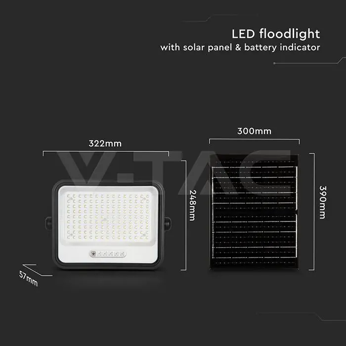 Proiettore LED solare 2400lm 322x248x57 V Tac 24085 Non Perdere
