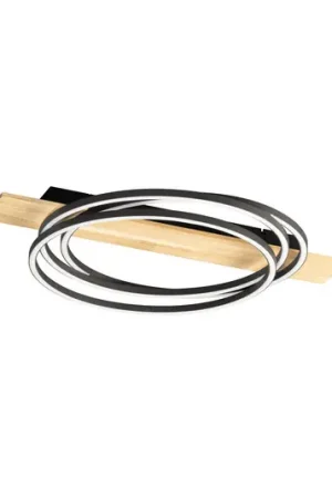 Affare Plafoniere LED Marit, lunghezza 76 cm, nero sabbia, metallo/legno