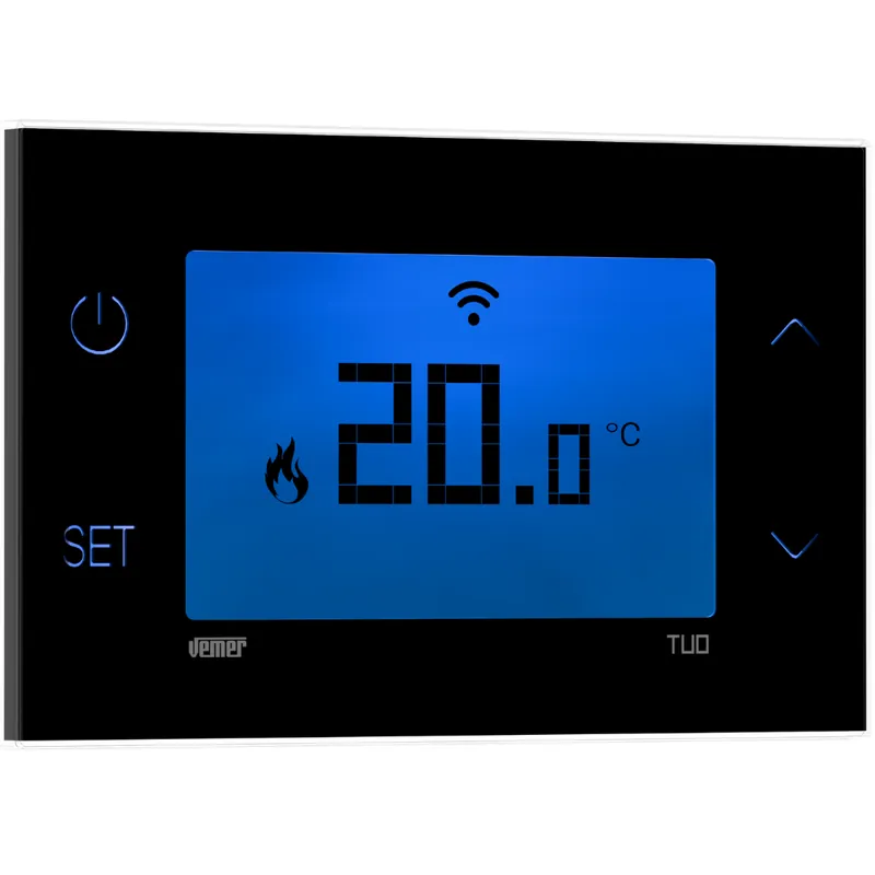 Consegna Rapida Cronotermostato Elettronico Wi-Fi Parete VEMER TUO GO Nero- VE801200