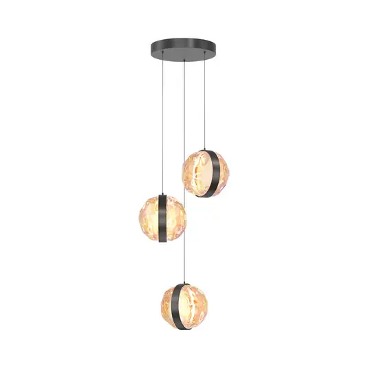 Maytoni Lampada LED a sospensione Misterio, nero/multicolore, a 3 luci Di Tendenza