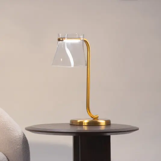 Promozione Esclusiva Maytoni lampada da tavolo LED Cabaret, ottone/trasparente, altezza 48,5 cm