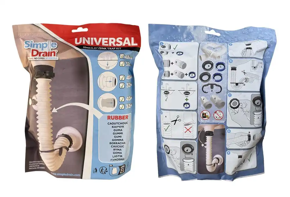 Kit universale sifone in gomma SIMPLE-DRAIN Scelto Dai Clienti