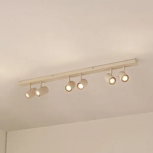 Faretto da soffitto Lindby Kardis, beige, a 6 luci, metallo, GU10 Prezzo Conveniente