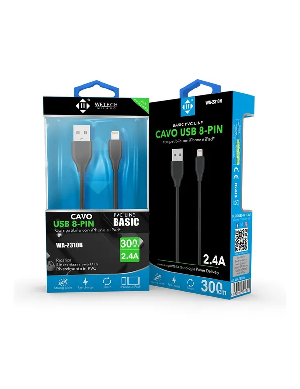 Cavo USB 8 Pin Lightning iPhone USB 200cm Carica e Sincronizzazione Affidabili per i tuoi Dispositivi Apple Ultimissimo Modello
