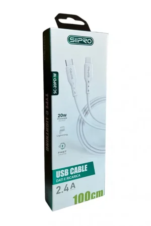 Cavo Lightning a Type-C 20W Fast Charger con Trasferimento Dati 2.4A Prezzo Basso