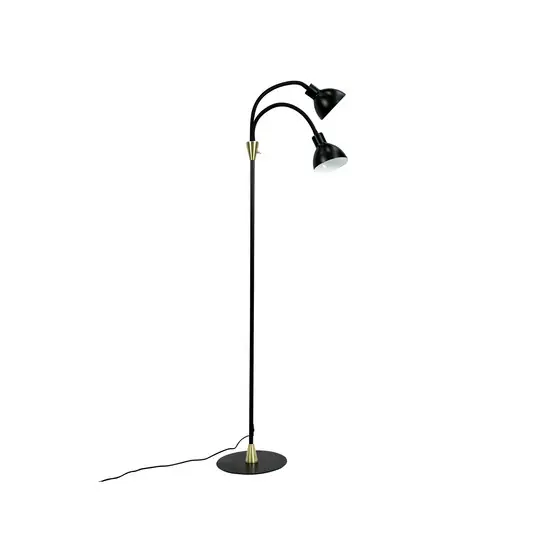 Dyberg Larsen Lampada da terra Lilje, nera, altezza 135 cm, a 2 luci. Soddisfatti O Rimborsati